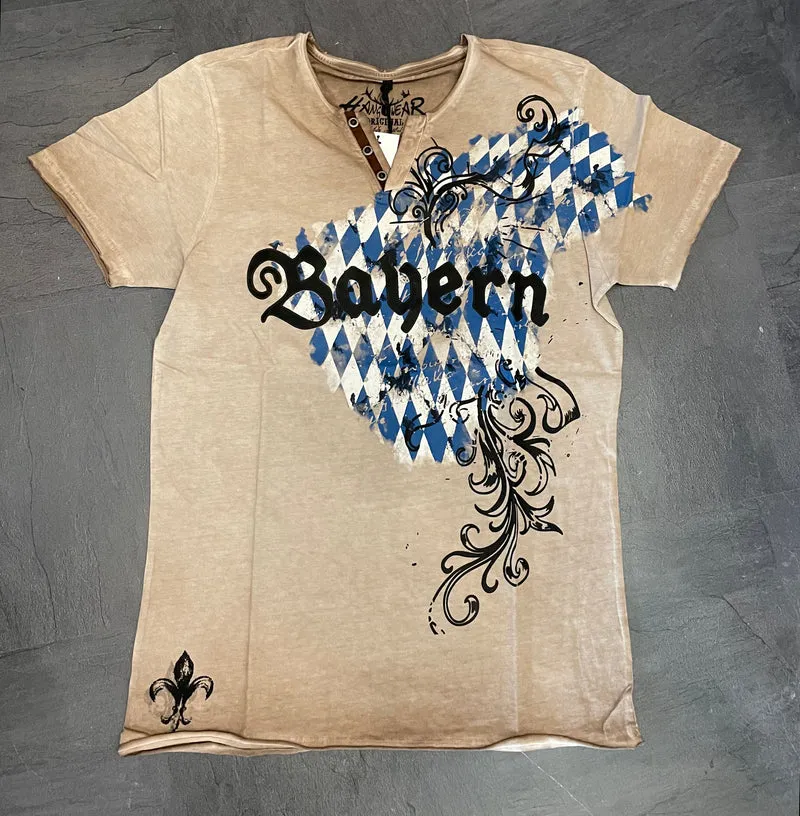 Herrenshirt, Trachten Shirt, HangOwear, Zerres, Bayern, beige