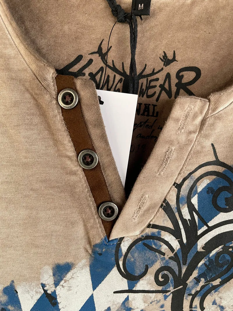 Herrenshirt, Trachten Shirt, HangOwear, Zerres, Bayern, beige