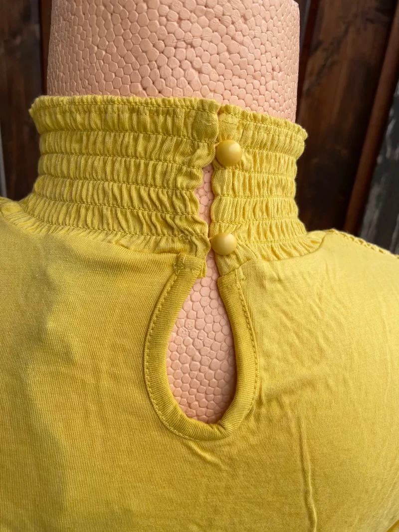 Trachtenshirt, HangOwear, Yonca, Top, gelb, Spitze