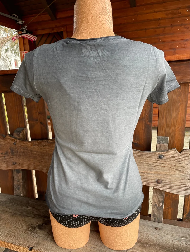 Trachtenshirt, HangOwear, Yusra, grau, Hirsch