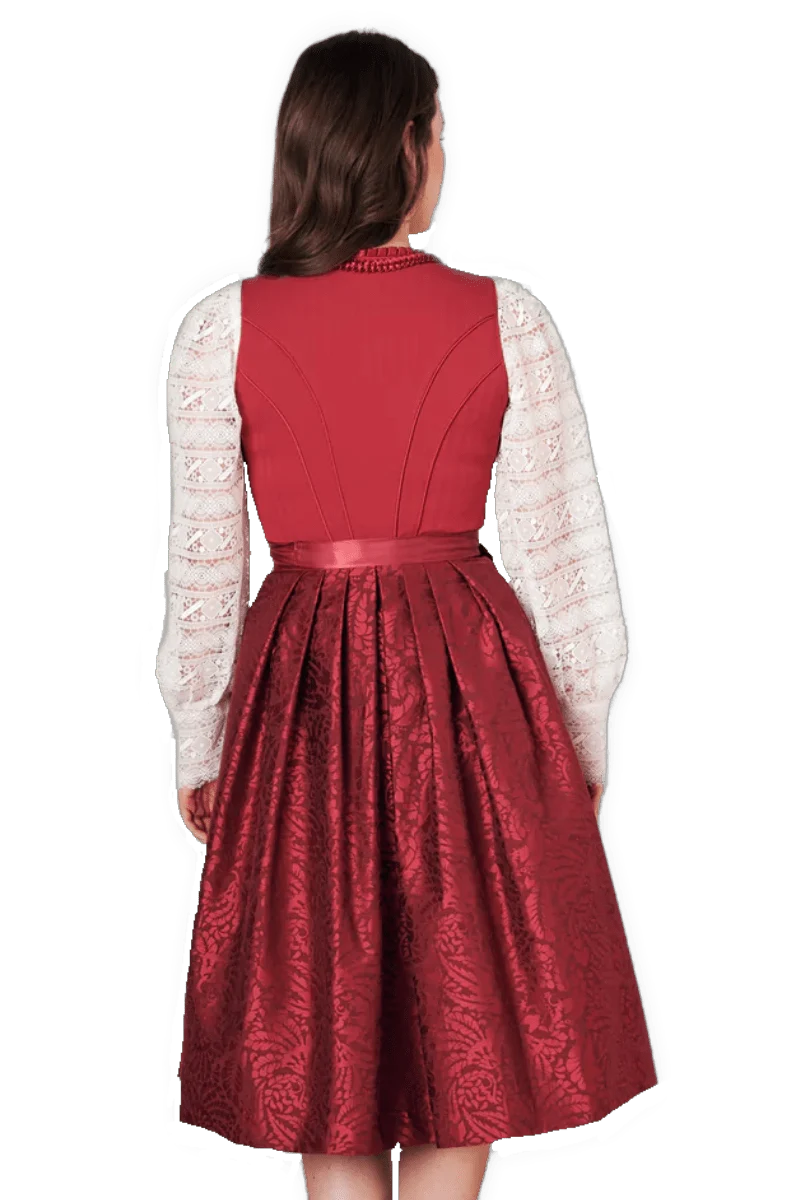 Dirndl Krüger Collections, Shiloh, 70 cm, rot mit Charivari, große Größen