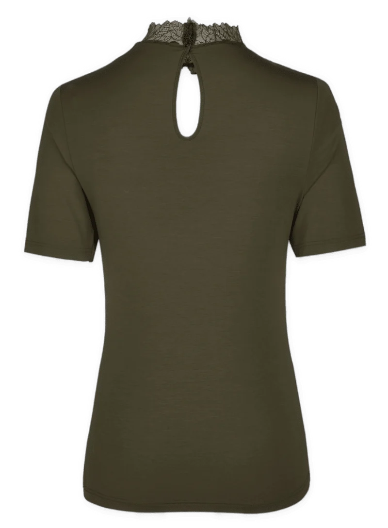 Trachtenbluse, Modal Shirt, Nina von C., moosgrün, hochgeschlossen