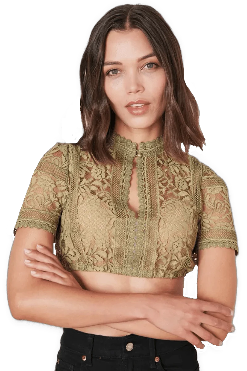 Dirndlbluse Krüger Collections, Benedicta, schilfgrün, grün, Gr. 38