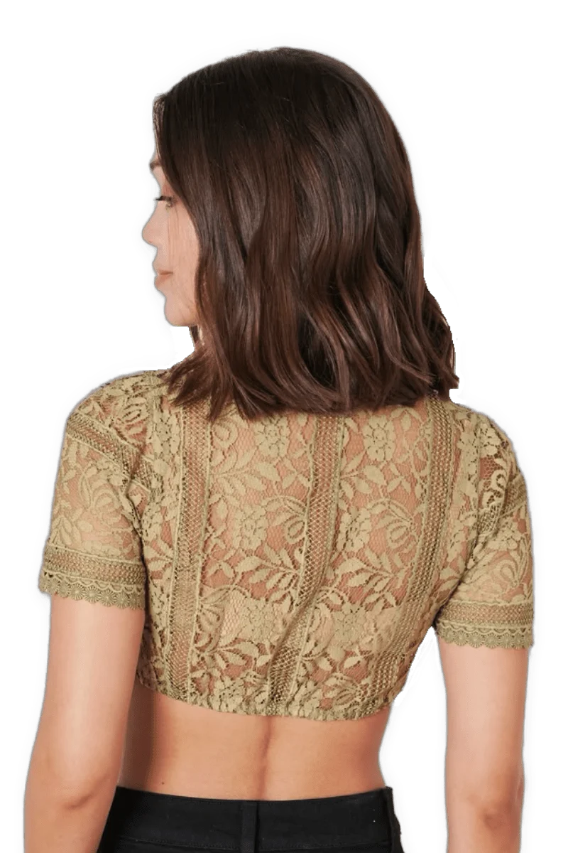 Dirndlbluse Krüger Collections, Benedicta, schilfgrün, grün, Gr. 38