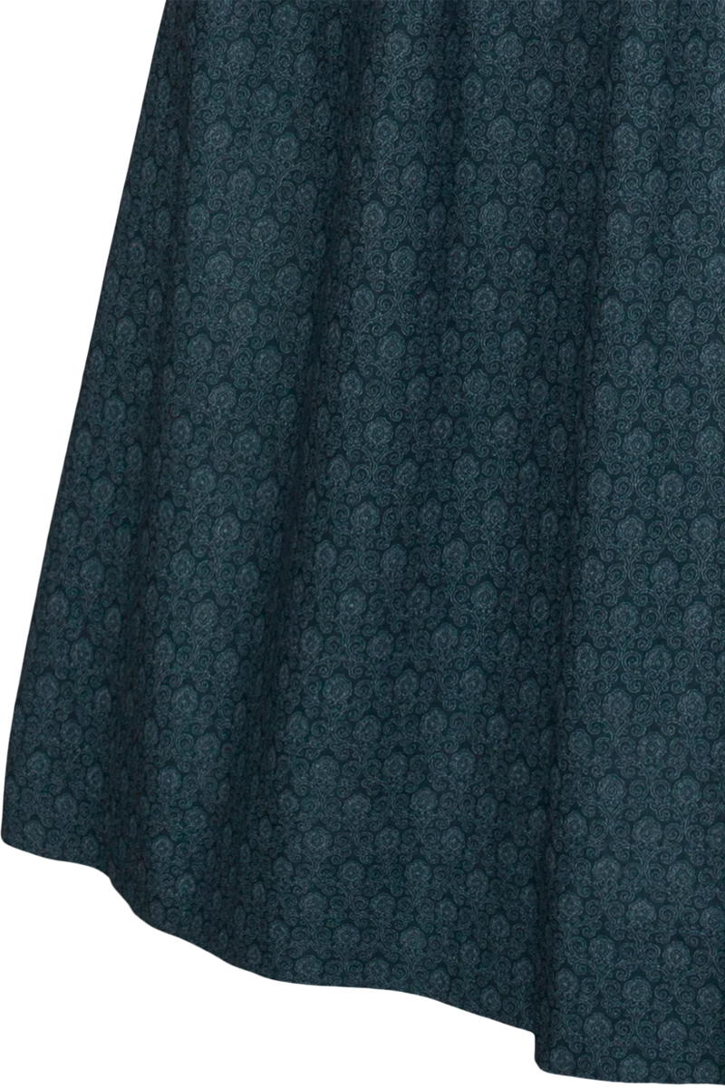 Langes Dirndl mit Jaquardmieder - blau gemustert