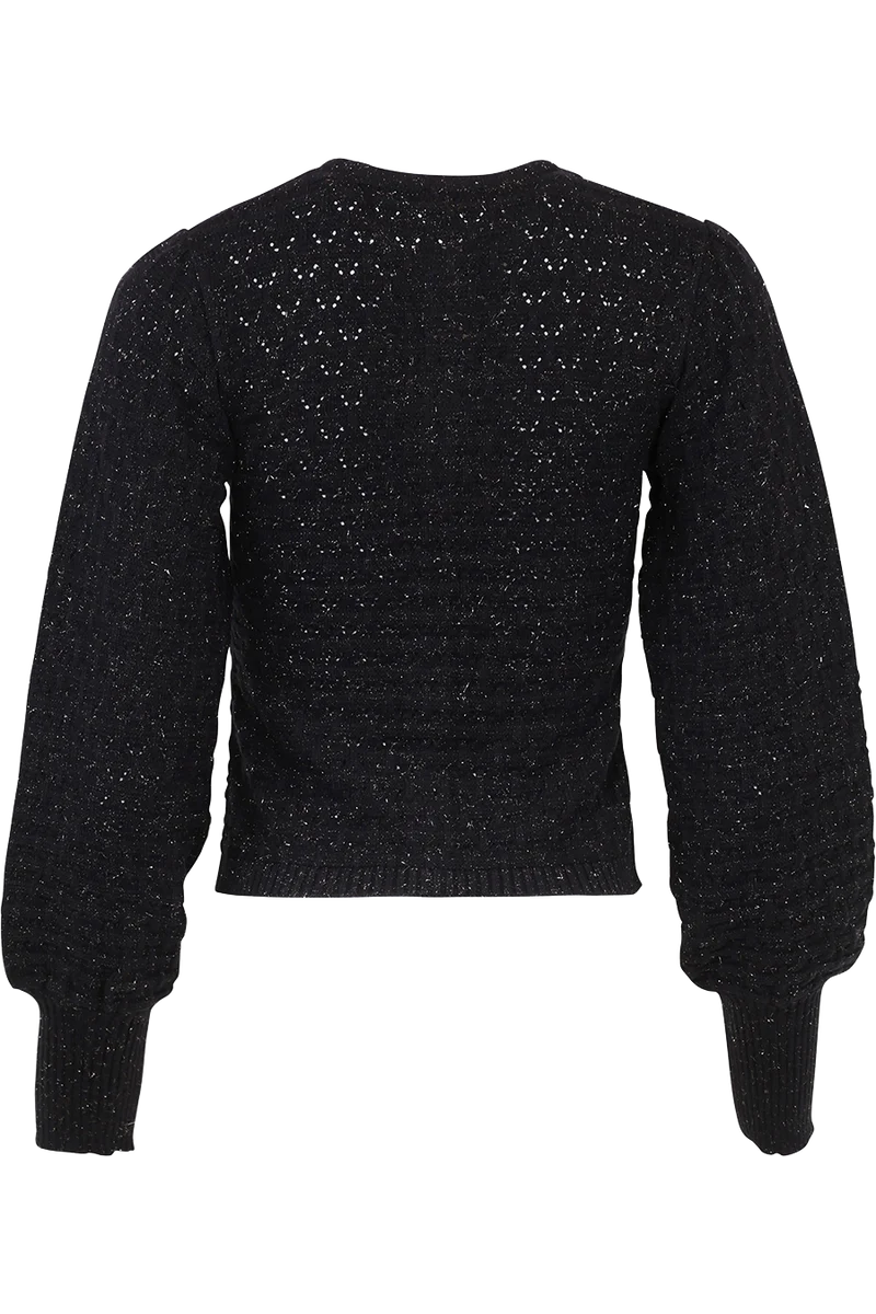 Damen Trachtenstrickjacke mit goldenen Highlights - schwarz gold