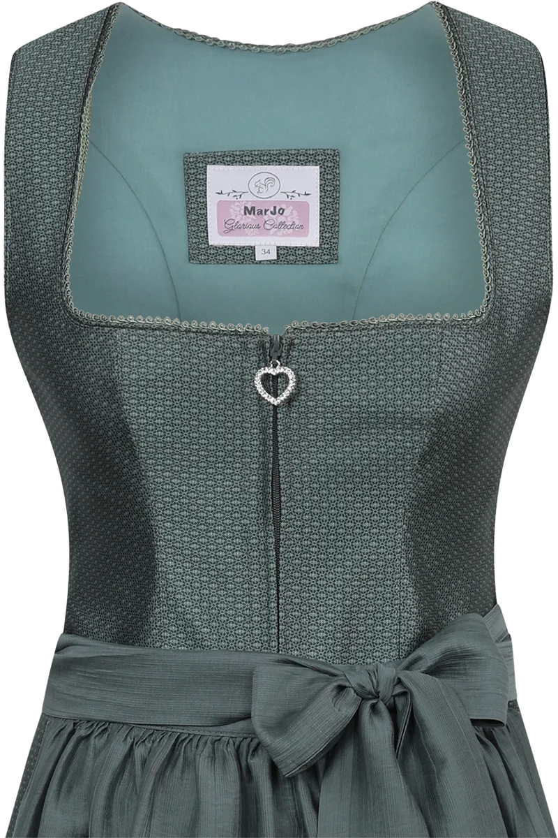 Midi-Dirndl 65cm in Ton-in-Ton-Optik - thymian