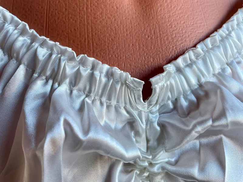 Dirndlbluse Fuchs, ecru, Satin, Carmen, Spitze, Zugband