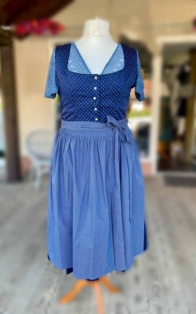 Dirndl Alpenfee, Elisa dunkelblau 70 cm, Große Größen, Gr. 56