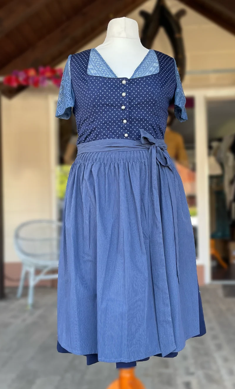 Dirndl Alpenfee, Elisa dunkelblau 70 cm, Große Größen, Gr. 56