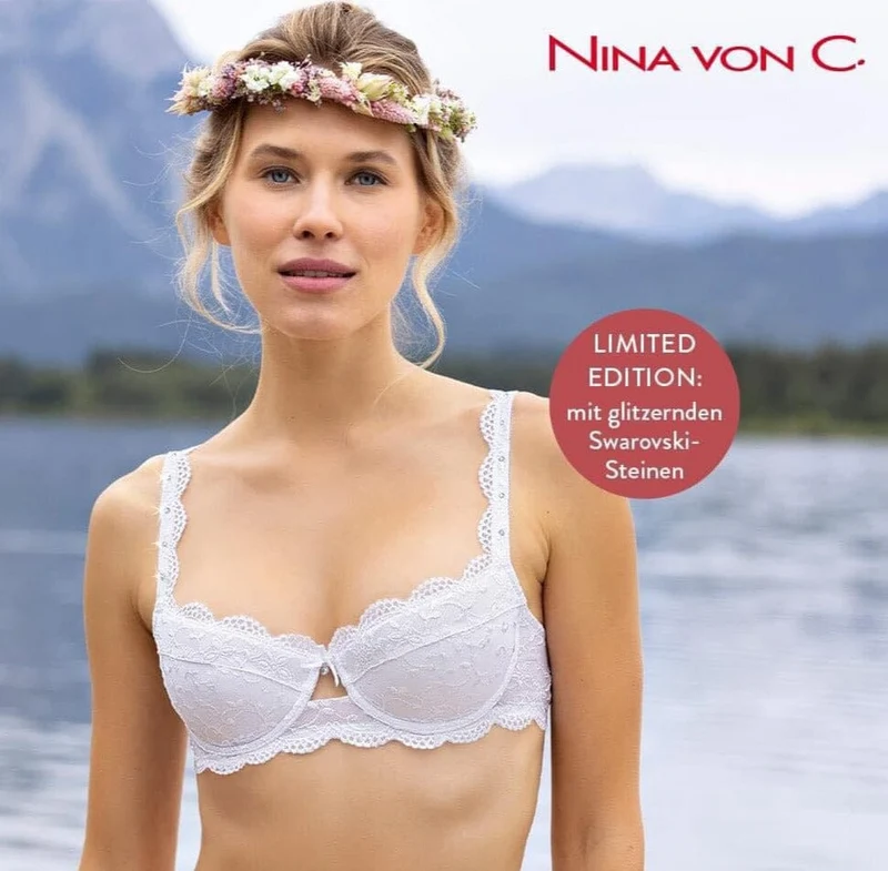 Dirndl BH, Nina von C., weiß, Push up mit Swarovski