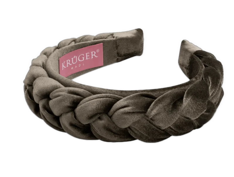 Haarschmuck, Krüger Haarreifen Samt blau, bordeaux, beige, braun, grün, rosa, schwarz