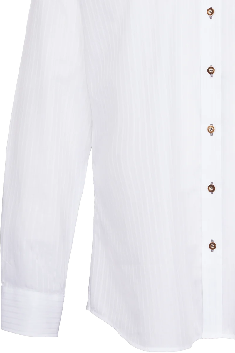 Herren Trachtenhemd Tailored Fit mit Webstreifen - weiß silber