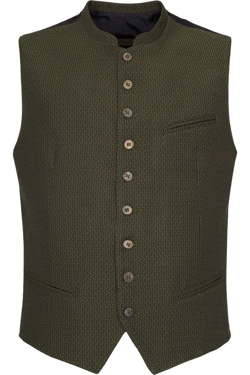 Herren Trachtenweste gemustert Slim Fit - grün gemustert