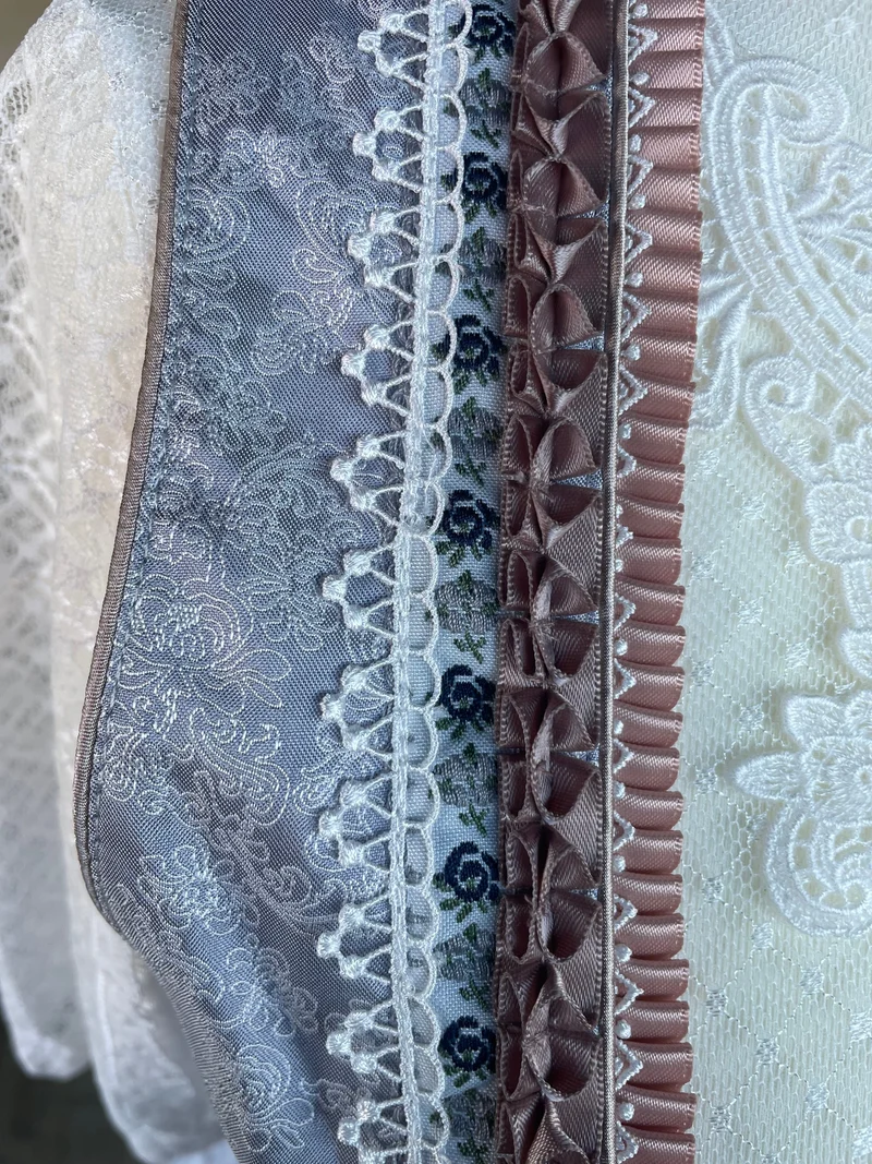 Dirndl Krüger Madl, Anella, Midi, Silber grau, rosé, Midi 60 cm
