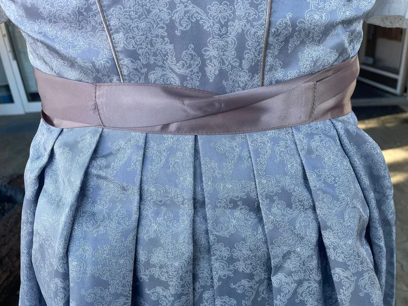 Dirndl Krüger Madl, Anella, Midi, Silber grau, rosé, Midi 60 cm