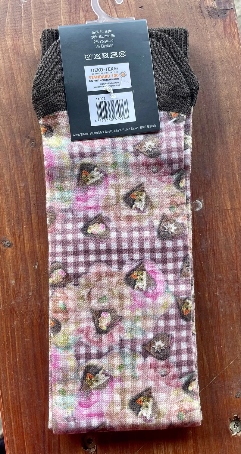 Socken, Trachtensocken Hangowear, Hermine, braun rosa