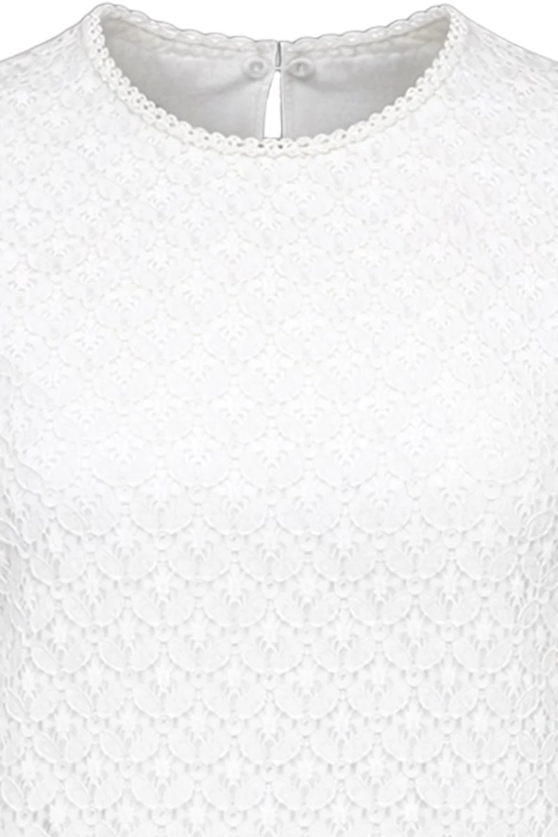 Damen Trachtenbluse mit weiten Spitzenärmeln - offwhite