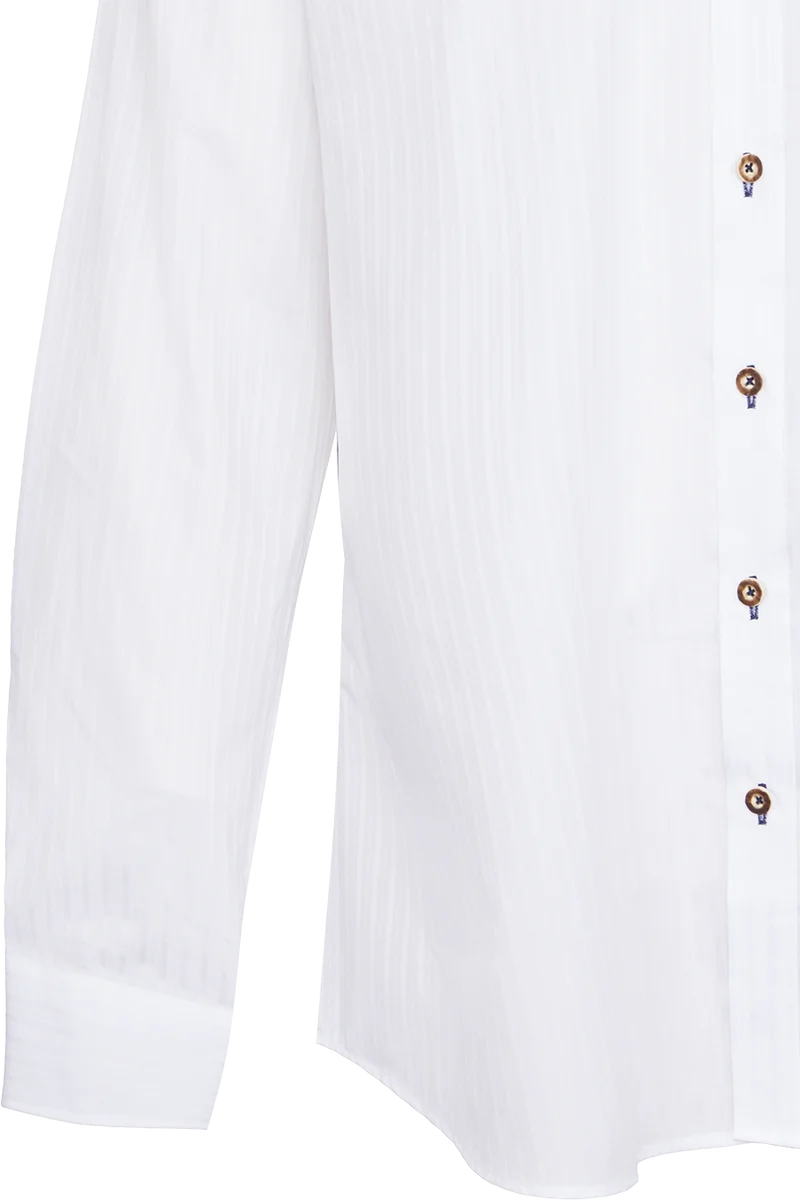 Herren Trachtenhemd Tailored Fit mit Webstreifen - weiss azur