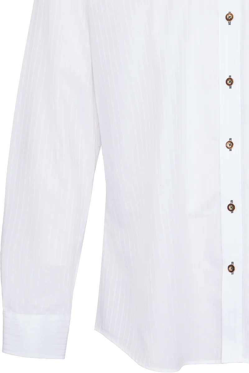 Herren Trachtenhemd Tailored Fit mit Webstreifen - weiß grün navy