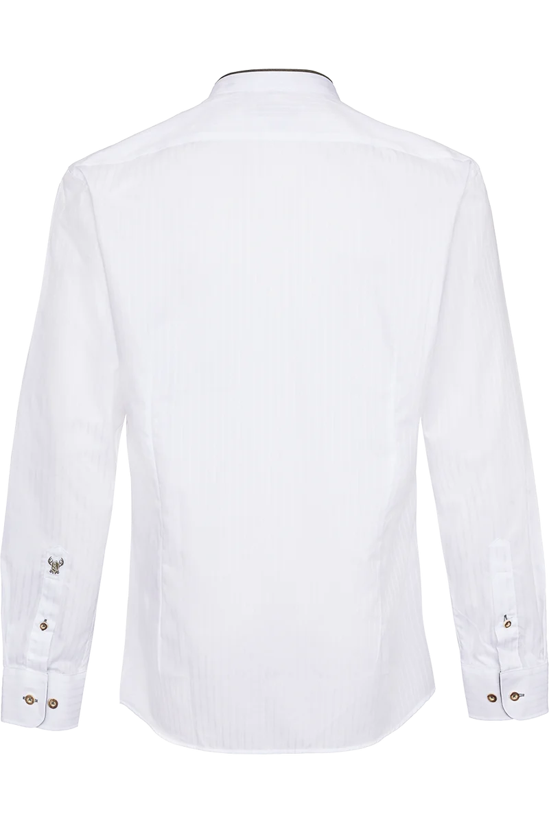 Herren Trachtenhemd Tailored Fit mit Webstreifen - weiß grün navy