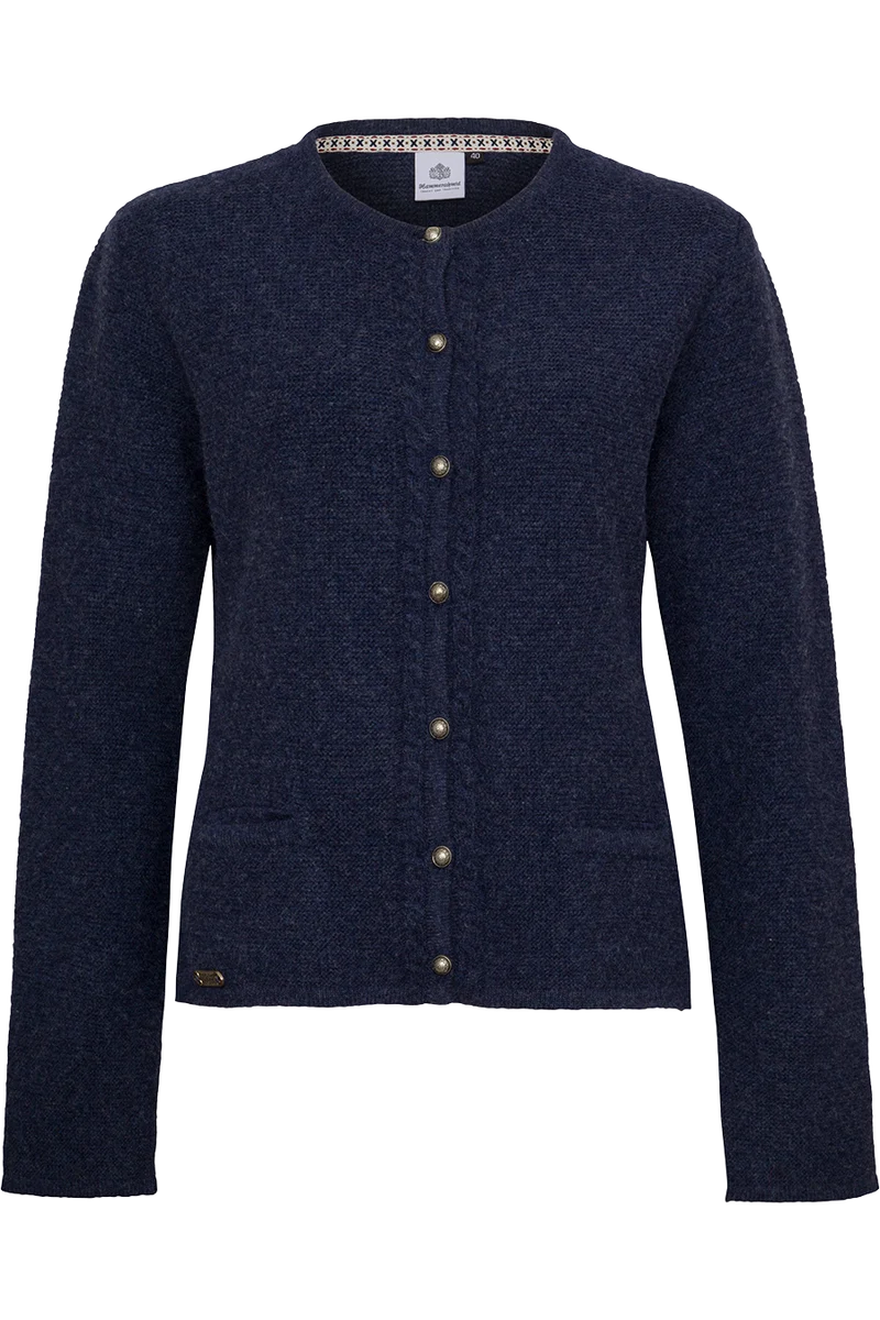 Damen Strickjacke mit Wolle - dunkelblau