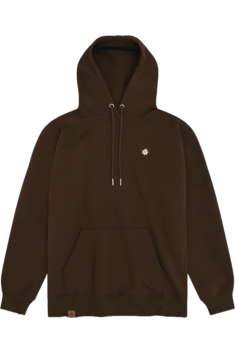 Herren Hoodie mit Edelweiß und Kapuze - dunkelbraun