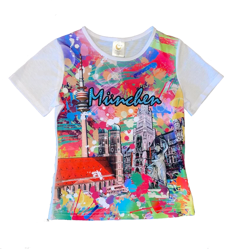 Kinder Madlshirt, München, bunt, Mädchen Trachten Shirt