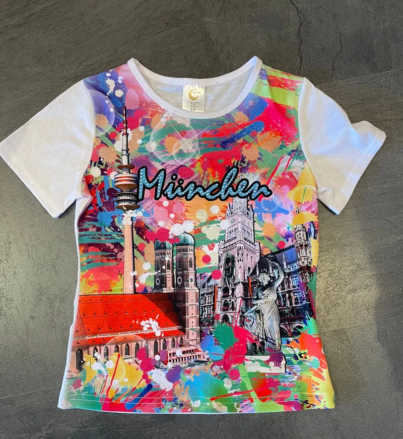 Kinder Madlshirt, München, bunt, Mädchen Trachten Shirt