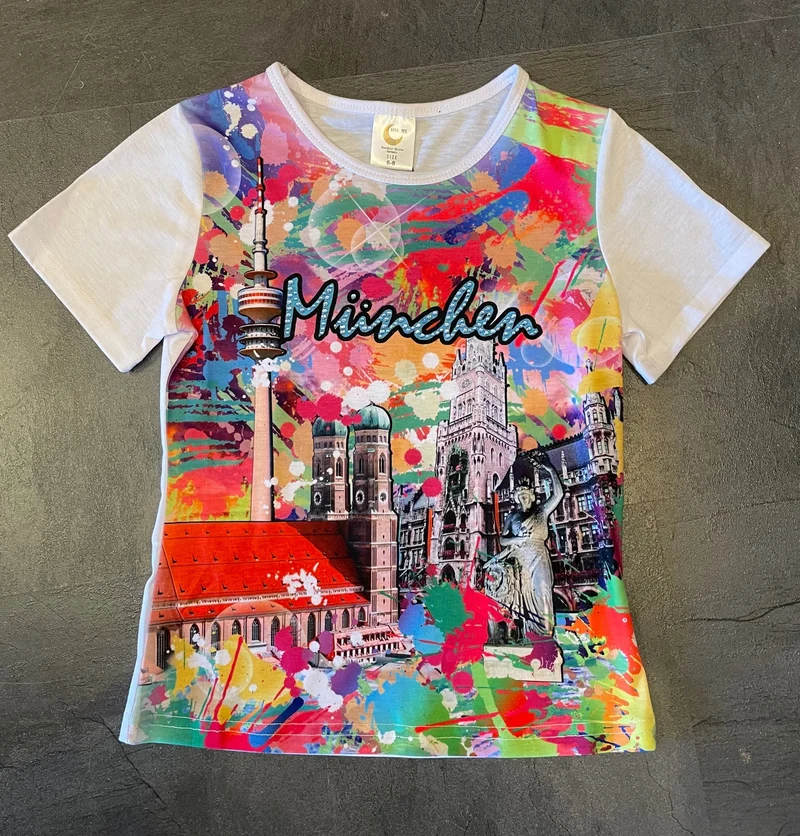 Kinder Madlshirt, München, bunt, Mädchen Trachten Shirt