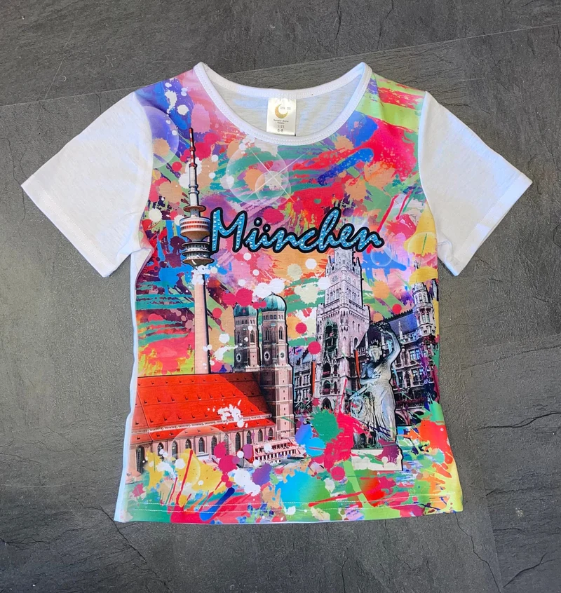 Kinder Madlshirt, München, bunt, Mädchen Trachten Shirt