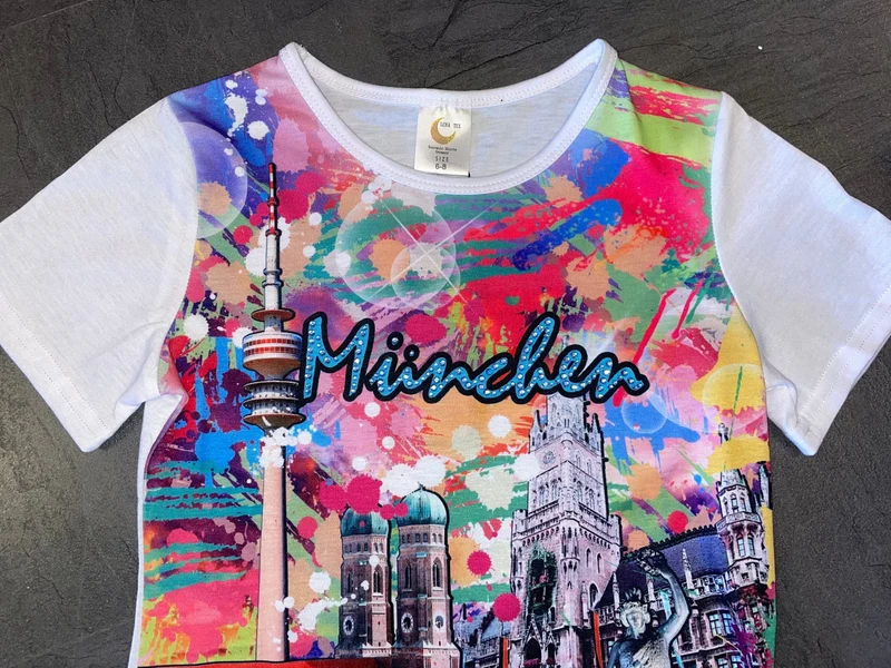 Kinder Madlshirt, München, bunt, Mädchen Trachten Shirt