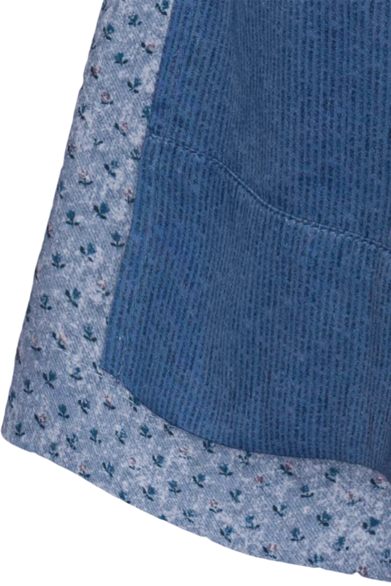 Kinderdirndl aus Baumwolle mit Blumenmuster - salzburger blau