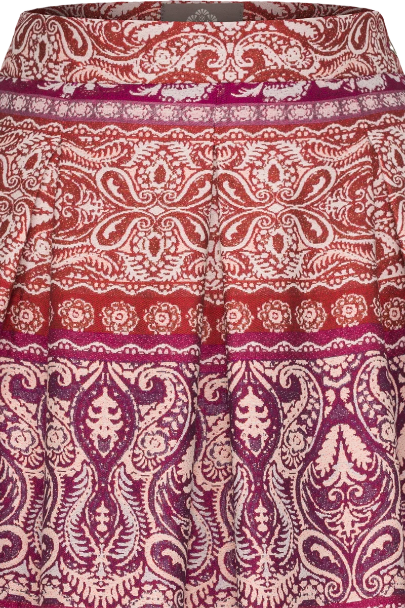 Trachtenrock lang mit Viskose und Paisleydesign - beere