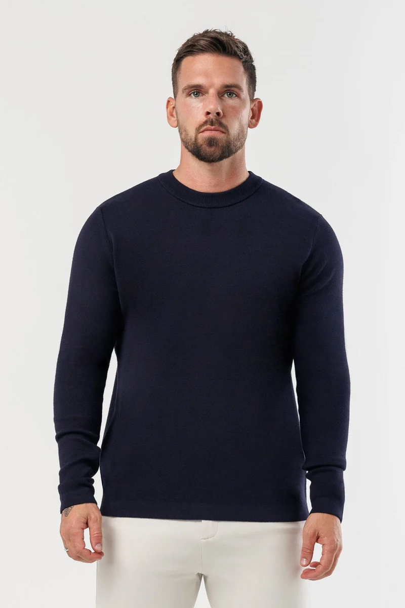 LUXE KNIT SWEATER - NAVY