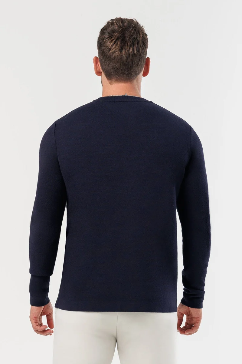 LUXE KNIT SWEATER - NAVY
