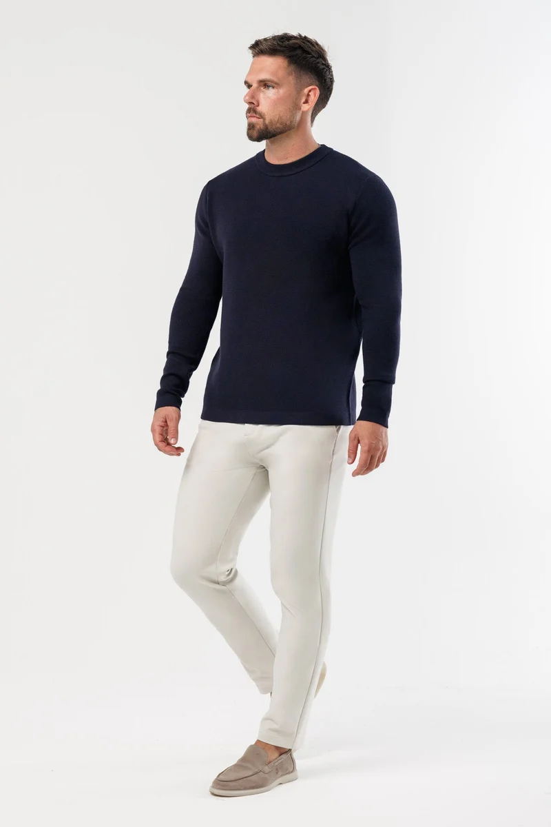 LUXE KNIT SWEATER - NAVY