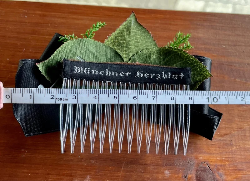 Haarschmuck, Haarkamm, Braut, Dirndl, Satin, Schwarz
