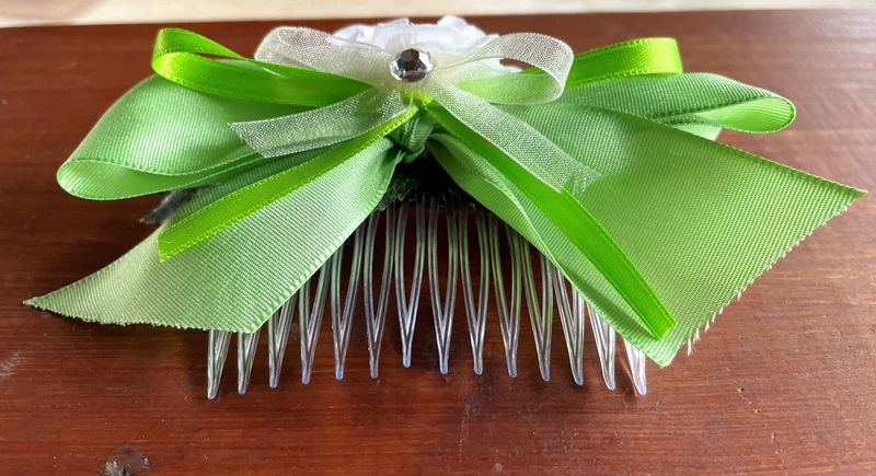 Haarschmuck, Haarkamm, Braut, Dirndl, Satin, grün