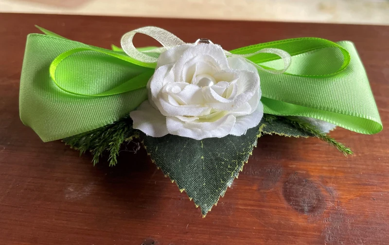 Haarschmuck, Haarkamm, Braut, Dirndl, Satin, grün