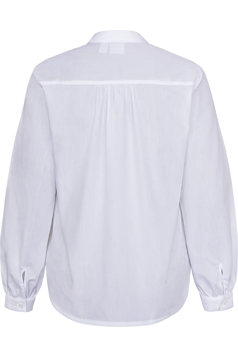 Damen Trachtenbluse klassisch aus Baumwolle - weiß