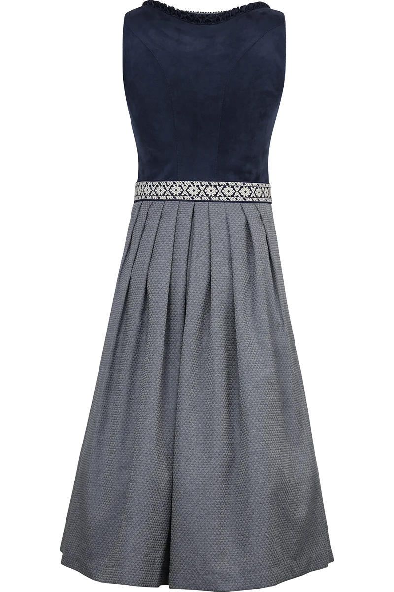 Midi-Dirndl mit Herz-Ausschnitt und Froschgoscherl - midnight denim