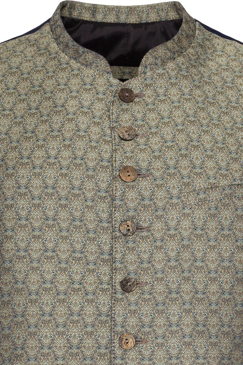 Herren Slim-Fit-Trachtenweste mit Hornknöpfen - oliv