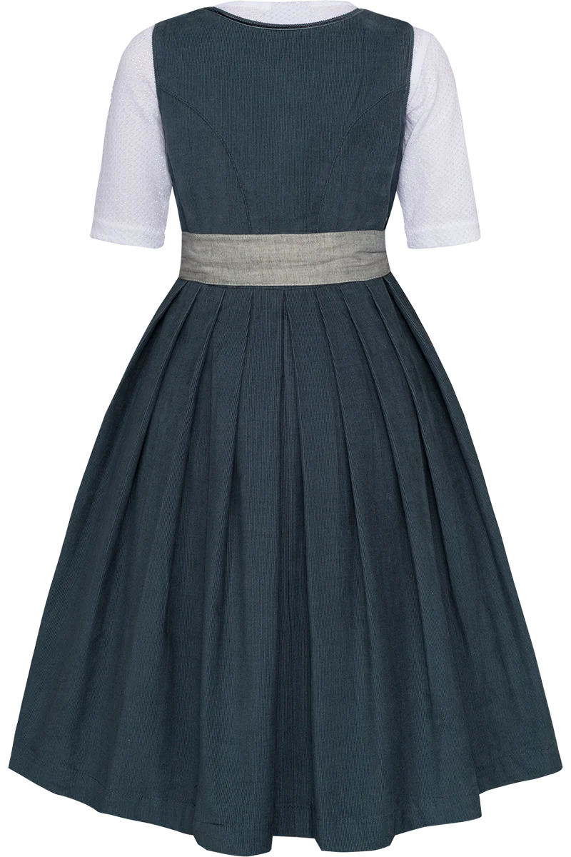 Kinderdirndl mit Cord und Baumwollbluse - blau