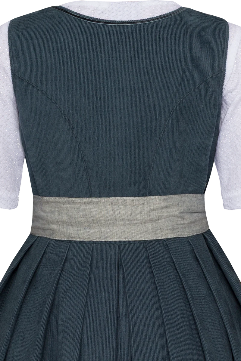 Kinderdirndl mit Cord und Baumwollbluse - blau