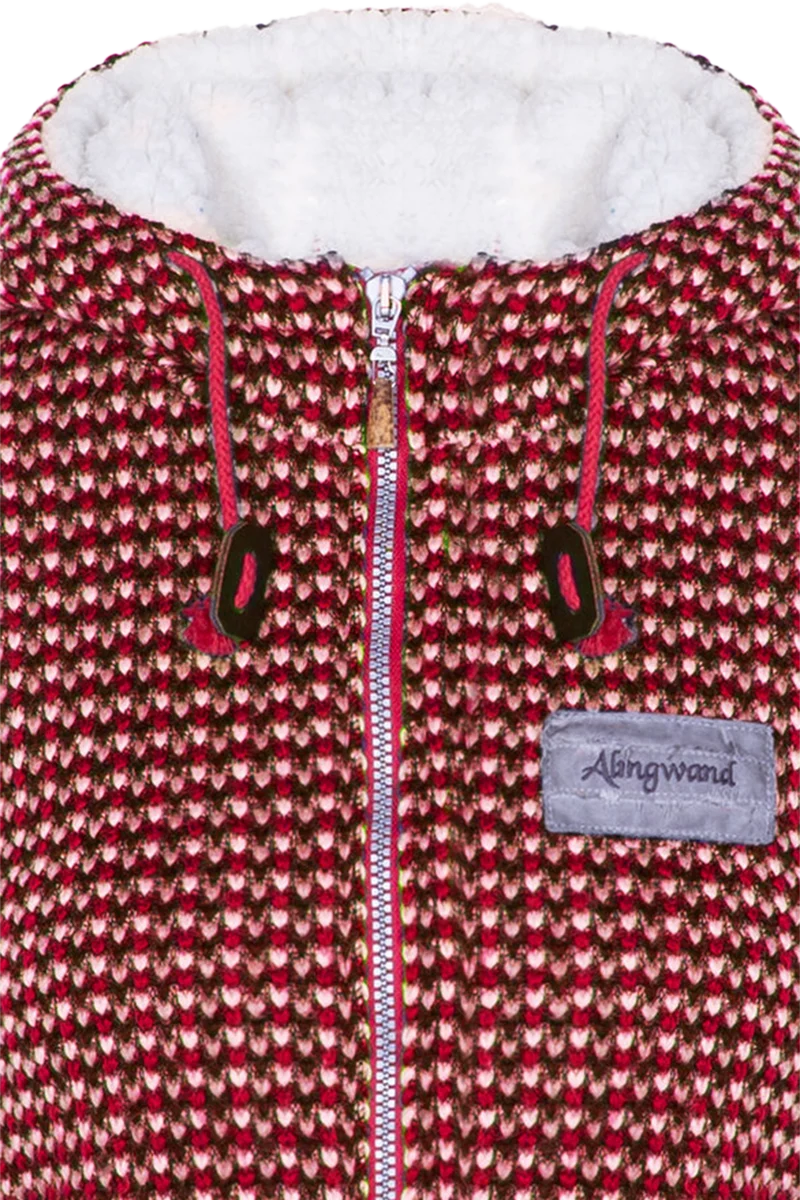 Damen Outdoorjacke Alpiner Lifestyle mit Kapuze - rot beige