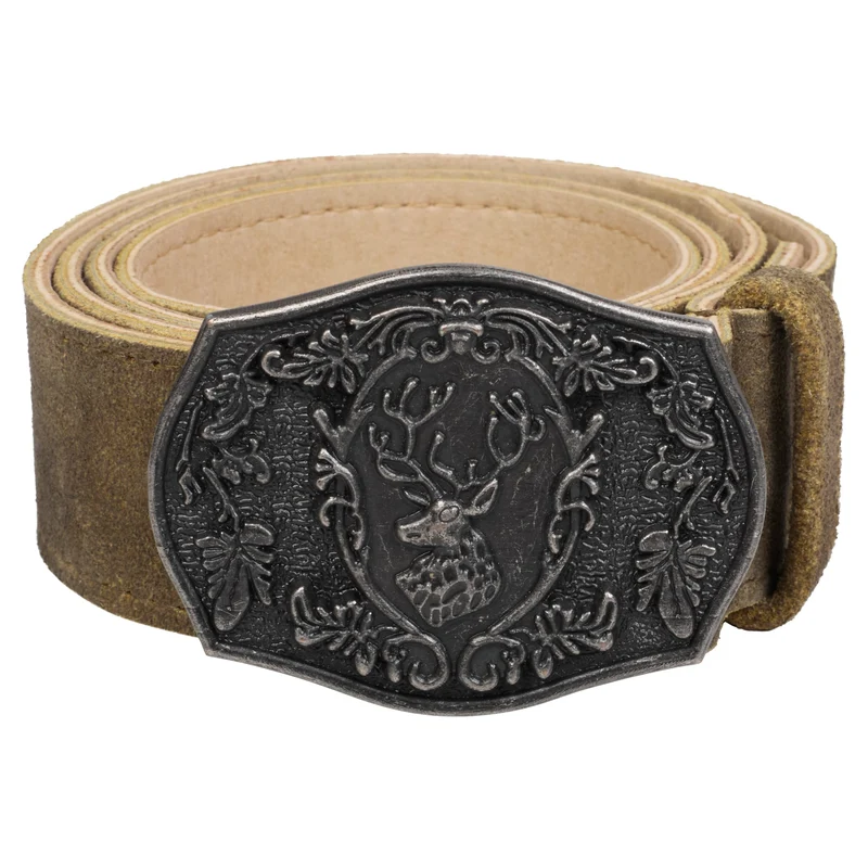 Antique Waxed Brown Lederhosen Belt