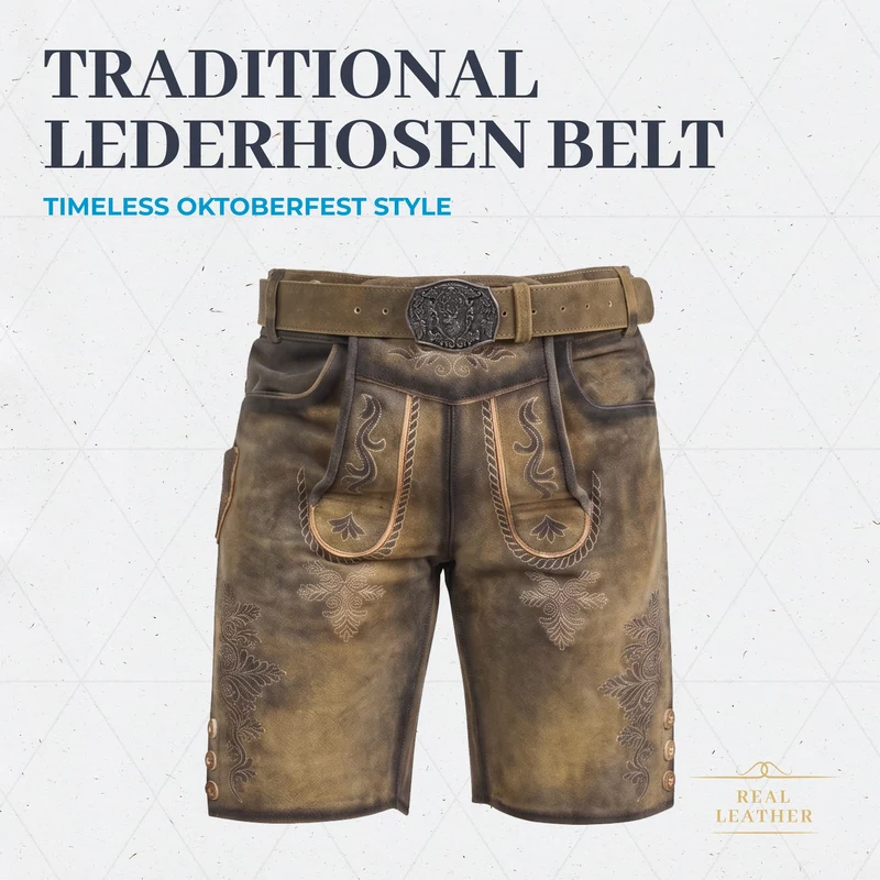Antique Waxed Brown Lederhosen Belt