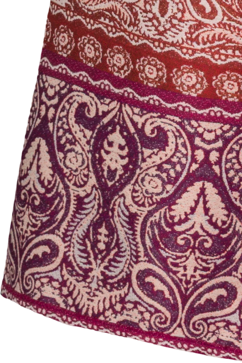 Trachtenrock lang mit floralem Paisleymuster - beere