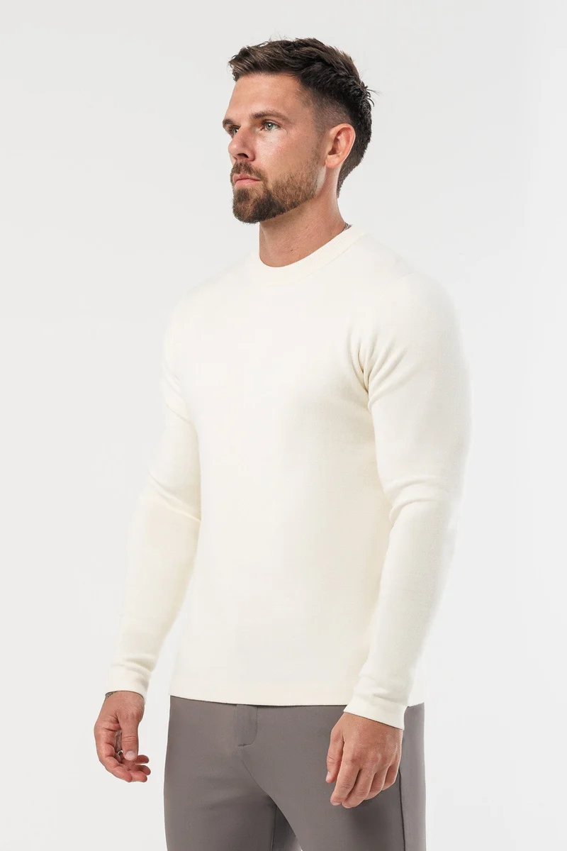 LUXE KNIT SWEATER - LIGHT CREAM